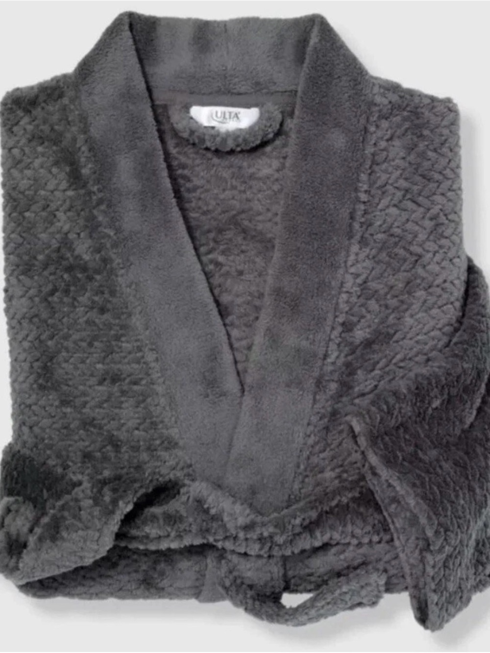 Bathrobe Gray plush cozy one size